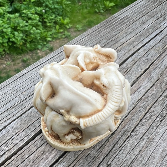 1995 Harmony Kingdom Ed’s Safari Elephant Trinket Box Wild Ones Preowned Resin - Picture 6 of 16